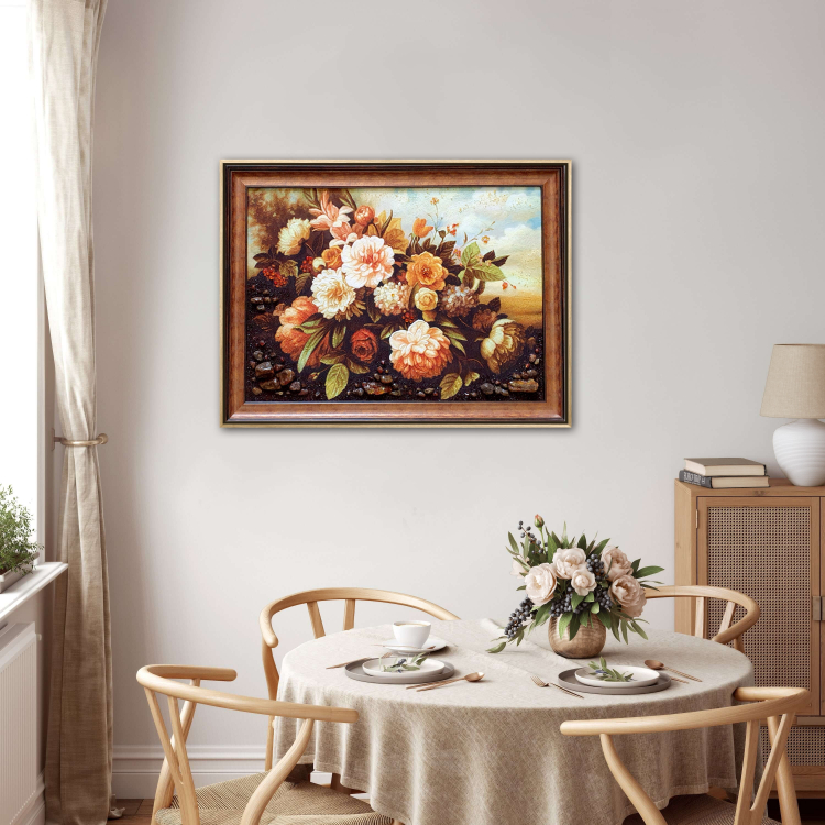 Картина Букет півоній з бурштину