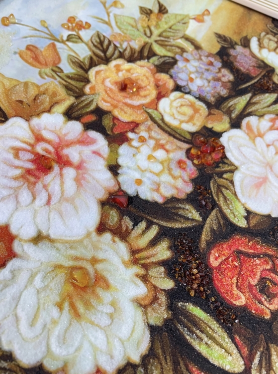 Картина Букет півоній з бурштину