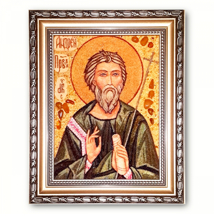 Ікона Андрій Первозваний з бурштину