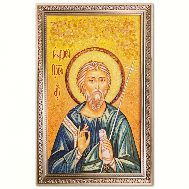 Ікона Андрій Первозваний з бурштину