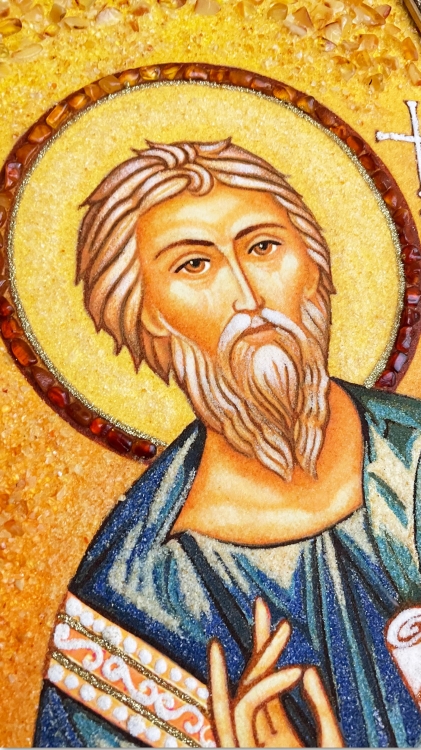 Ікона Андрій Первозваний з бурштину