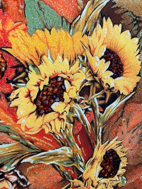 Картина Бурштинові соняхи з бурштину