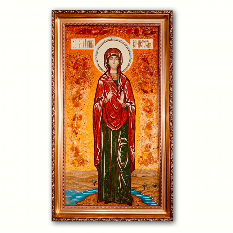 Ікона Ірина Єгипетська з бурштину