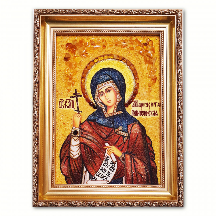 Ікона Маргарита з бурштину