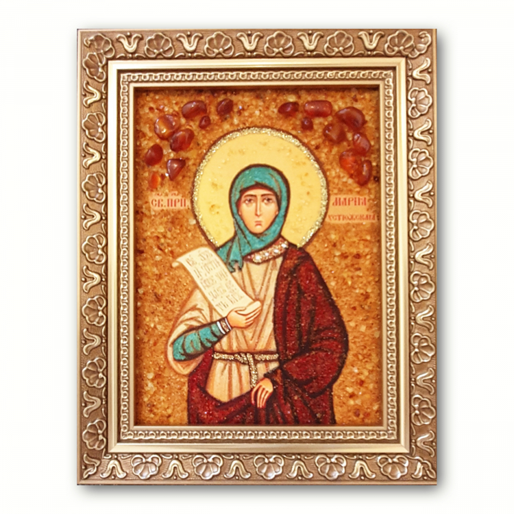 Ікона Мария Устюжская  з бурштину