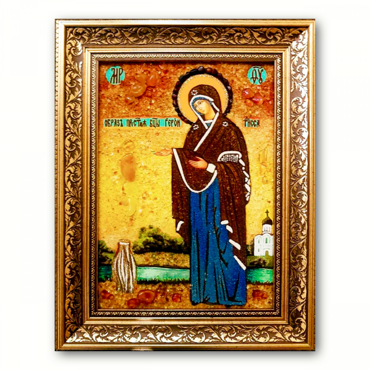 Ікона Геронтисса  з бурштину