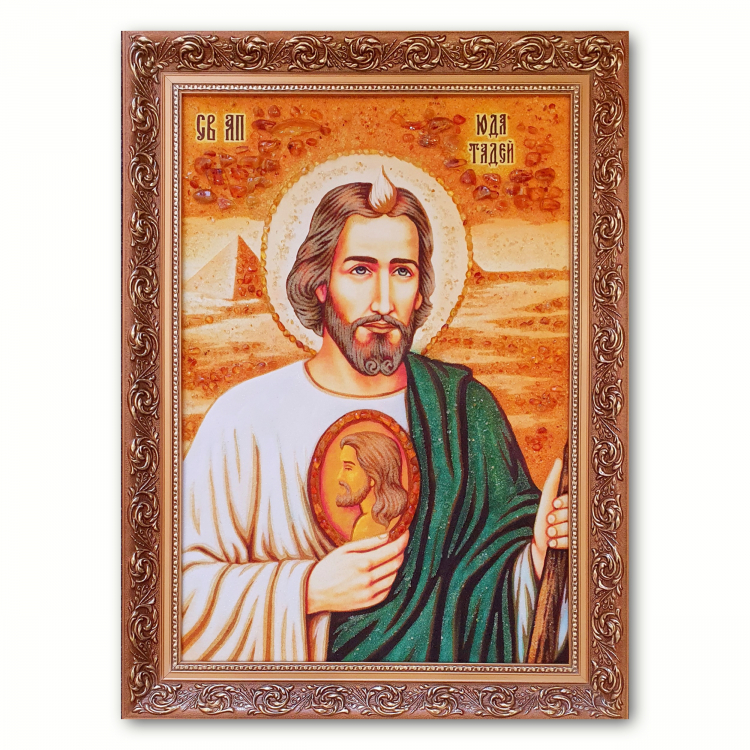 Ікона  Іуда Тадей  з бурштину