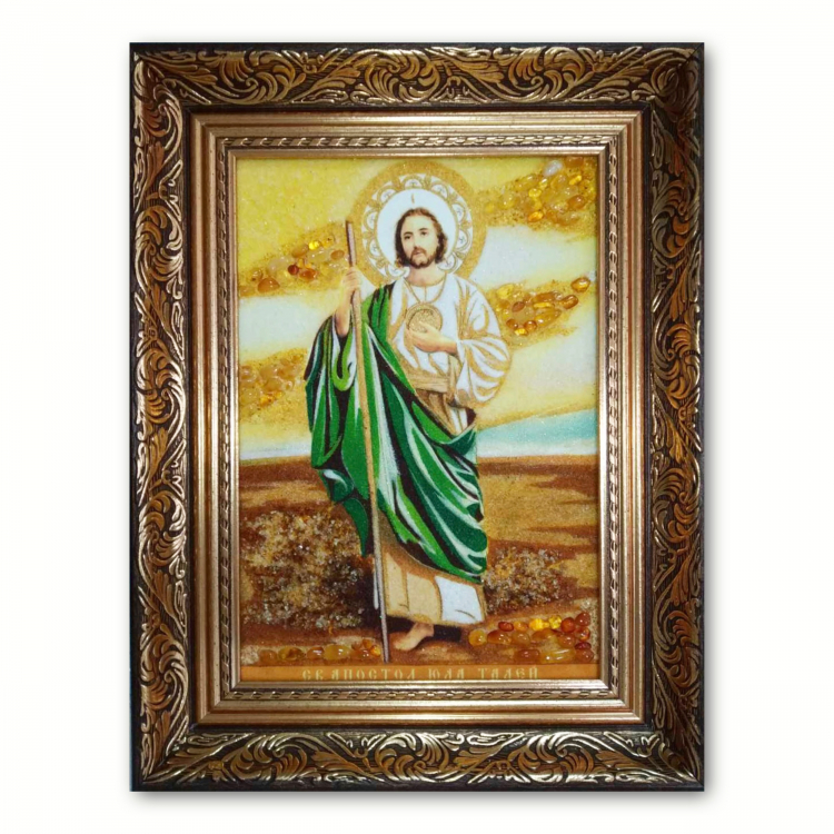 Ікона Юда Тадей з бурштину