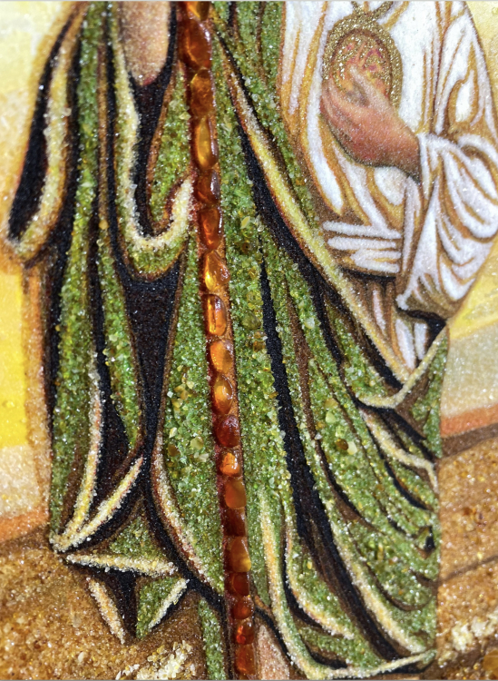 Ікона Юда Тадей з бурштину