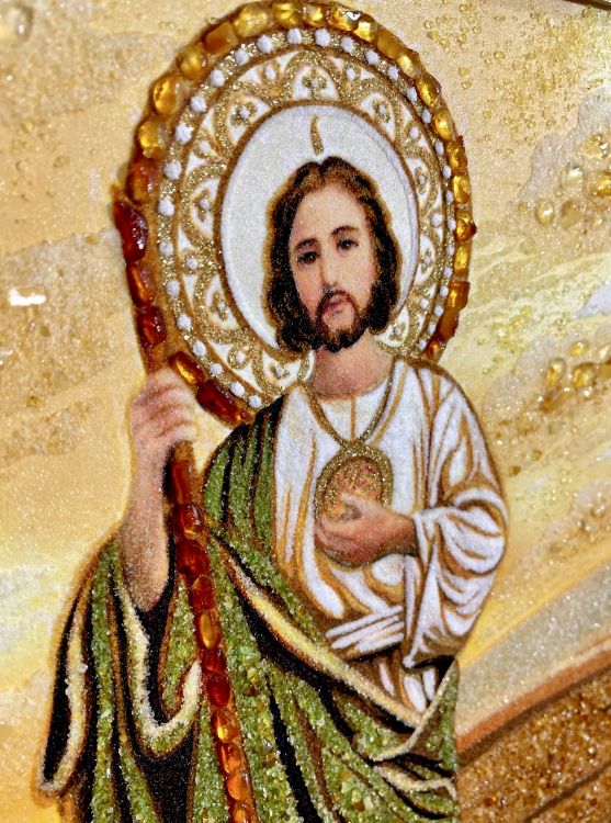 Ікона Юда Тадей з бурштину