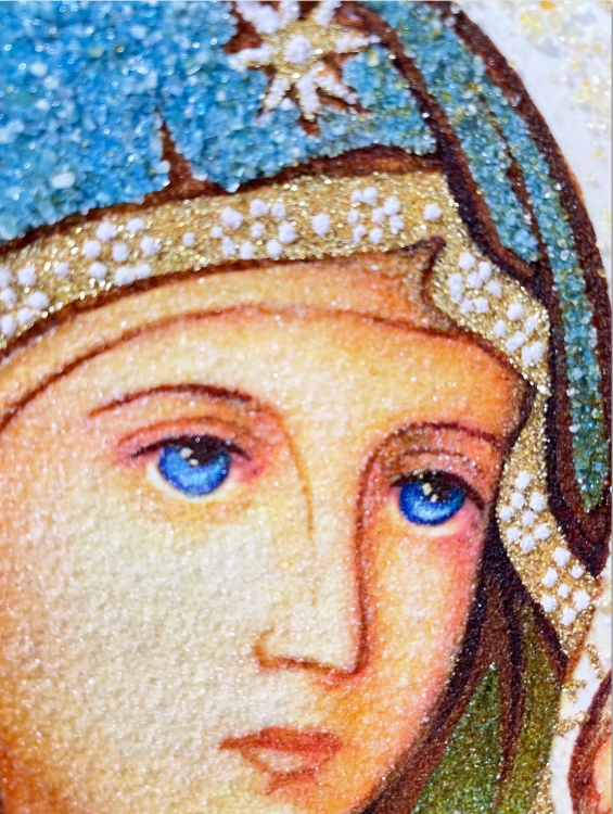 Ікона Образ Богородиці Нев'янучий Цвіт з бурштину