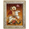 Ікона Святий Георгій на коні з бурштину