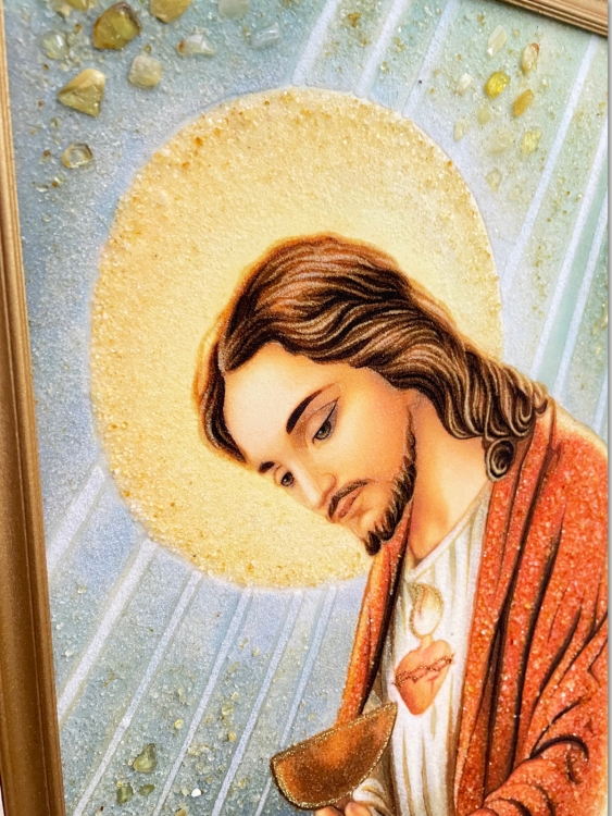 Ікона Перше причастя з бурштину