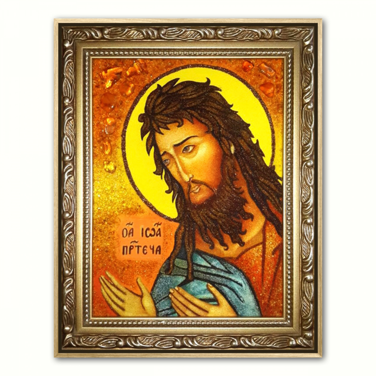 Ікона Іоанн Предтеча з бурштину