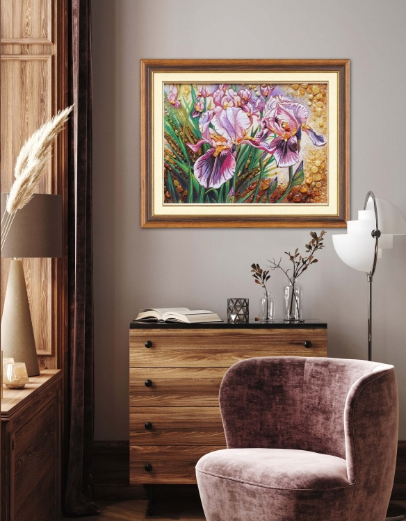 Картина Іриси з бурштину