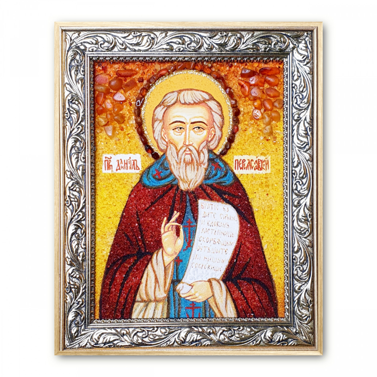 Ікона Данило Переяславський з бурштину
