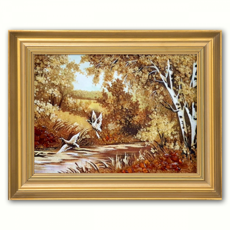 Пейзаж - Дикі качки з бурштину