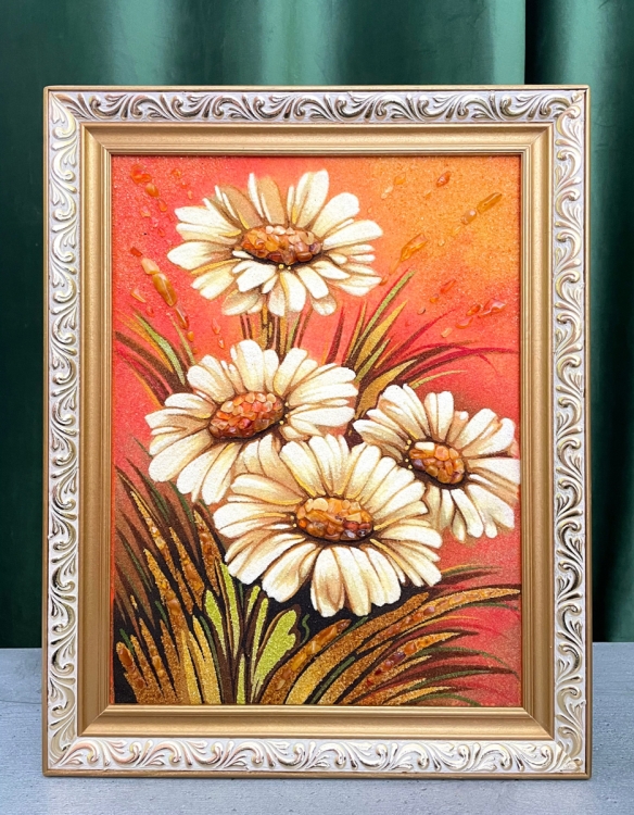 Картина Ромашки з бурштину