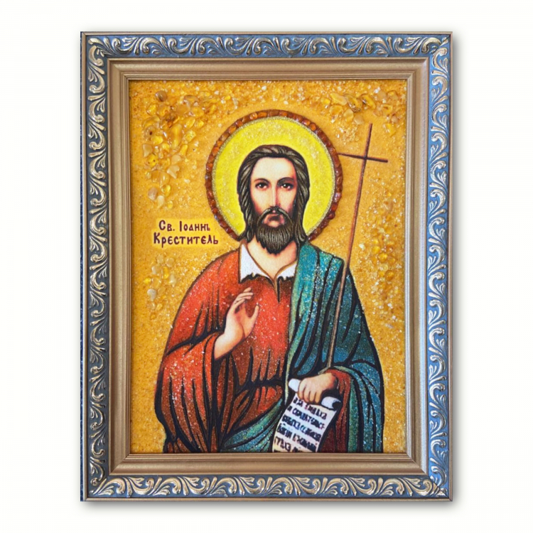 Ікона Іоанн Хреститель з бурштину