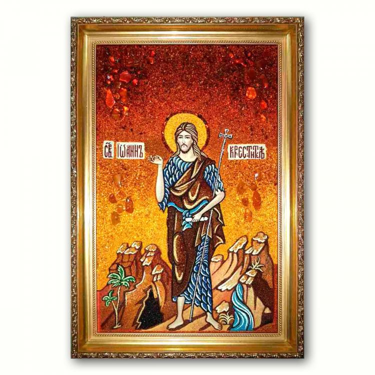 Ікона ростова Святий Іоанн Хреститель з бурштину