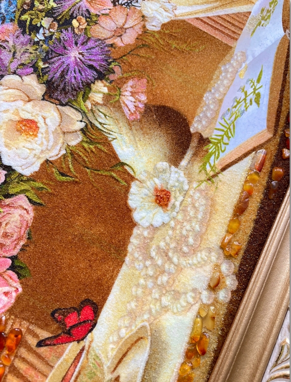 Картина Польові квіти в вазі з бурштину