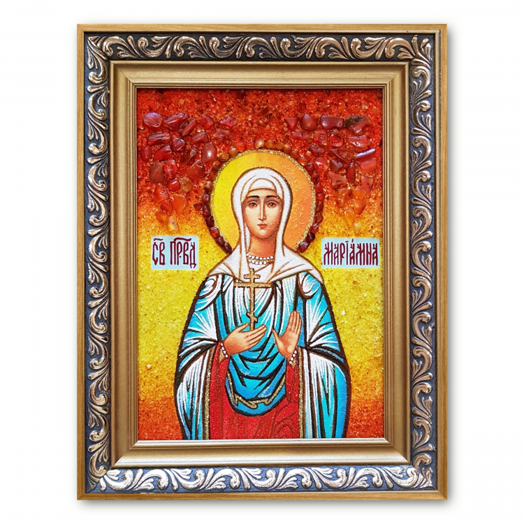 Ікона Праведна Маріамна з бурштину