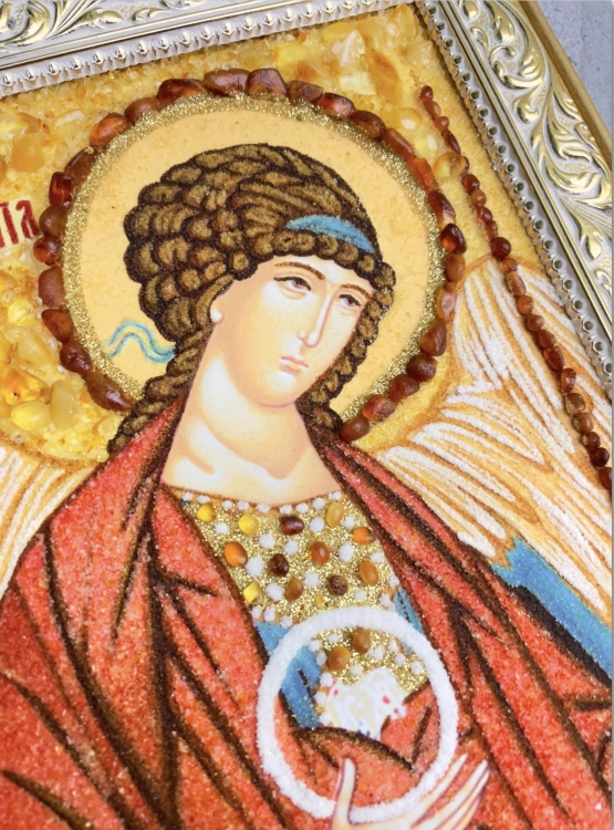 Ікона Архангел Михаїл з бурштину