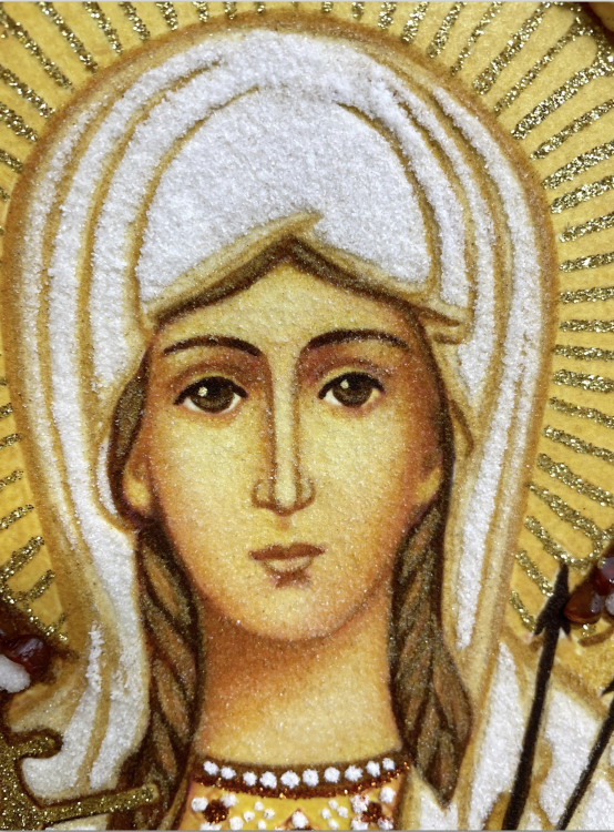 Ікона Свята Вікторія Кордубська з бурштину