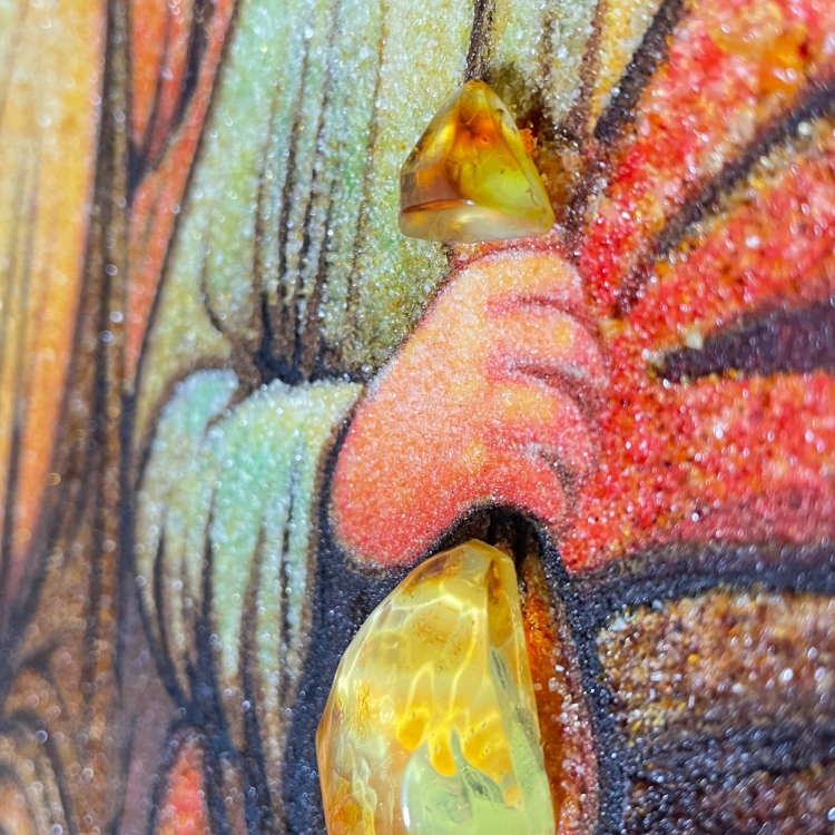 Православна ікона - Таємна Вечеря з бурштину