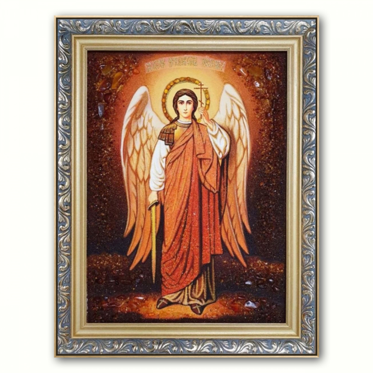 Ікона Святий Михаїл з бурштину