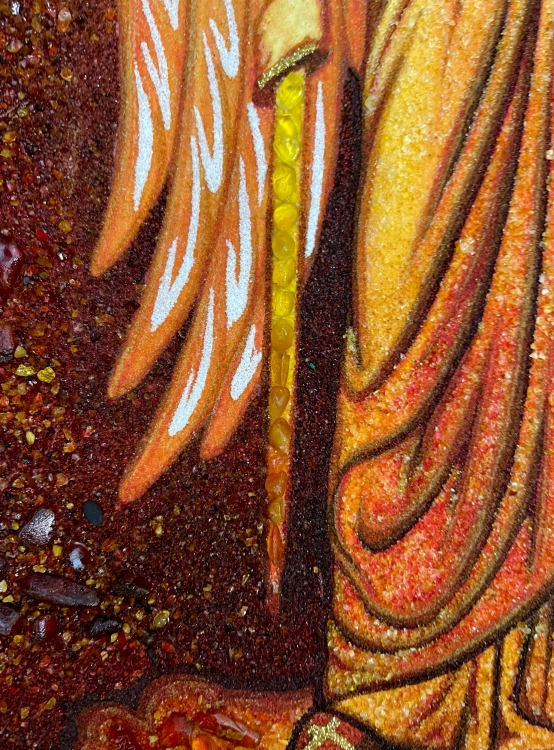 Ікона Святий Михаїл з бурштину