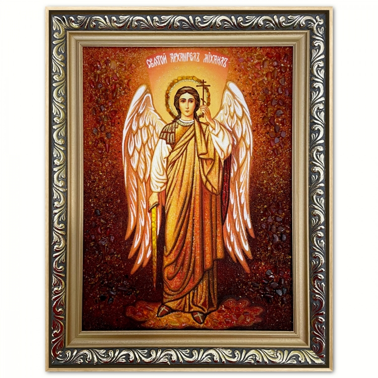 Ікона Святий Михаїл з бурштину