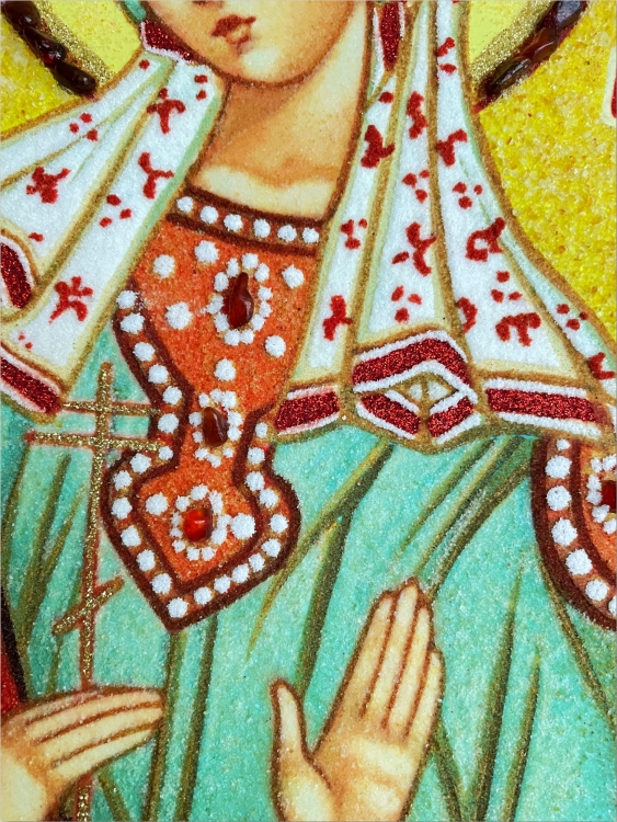 Ікона Вікторія Нікомідійська з бурштину