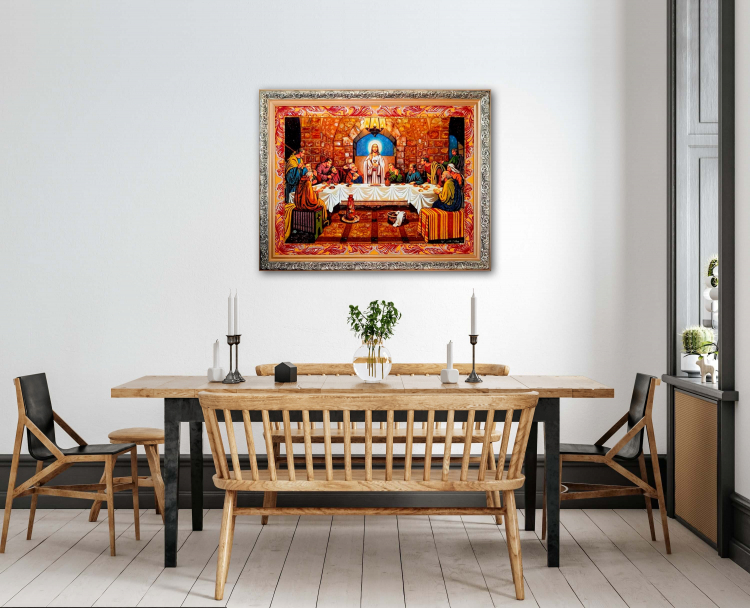 Католицька ікона - Тайна вечеря з бурштину