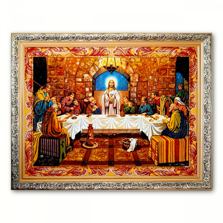 Католицька ікона - Тайна вечеря з бурштину