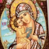 Ікона Жировицька Богородиця з бурштину