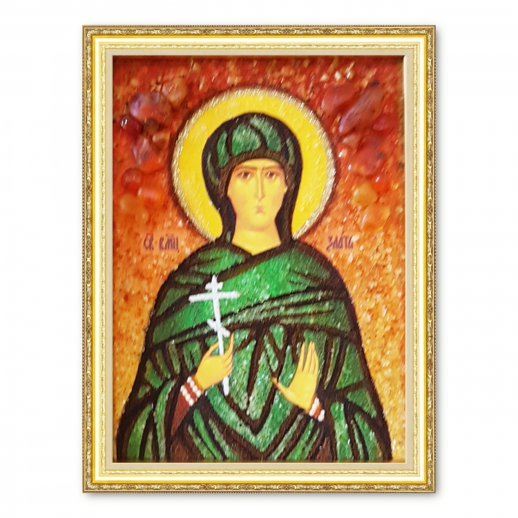 Ікона Злата Моглінська з бурштину