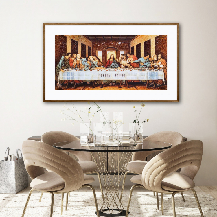 Ікона Таємна Вечеря (Леонардо да Вінчі) з бурштину