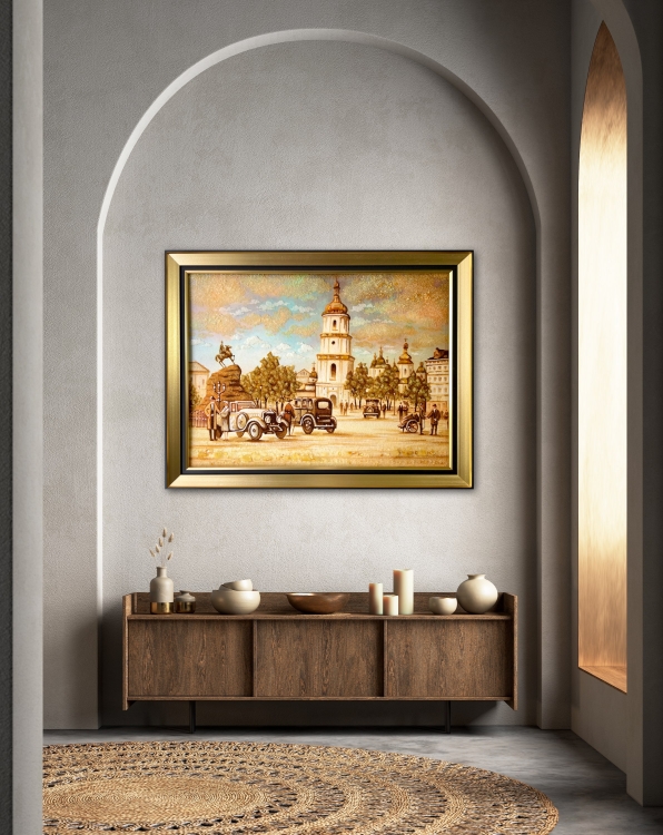 Пейзаж - Старий Київ з бурштину