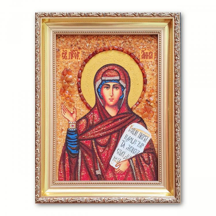 Ікона Ганна Пророчиця з бурштину