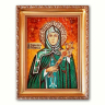 Ікона Преподобна Євфросинія Полоцька з бурштину