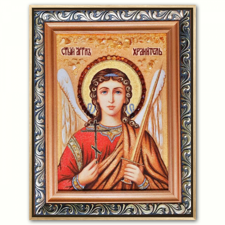 Ікона покровитель - Янгол Охоронець з бурштину