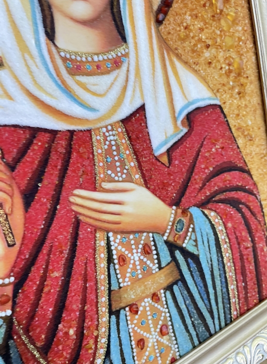 Ікона Людмила Чеська княгиня з бурштину