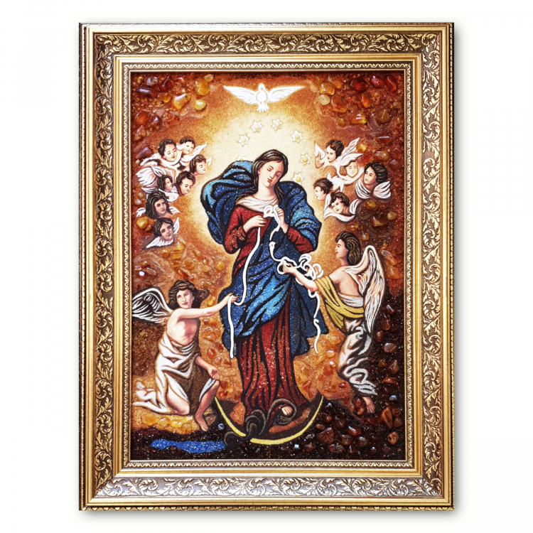 Ікона Марія, що розв'язує вузли з бурштину