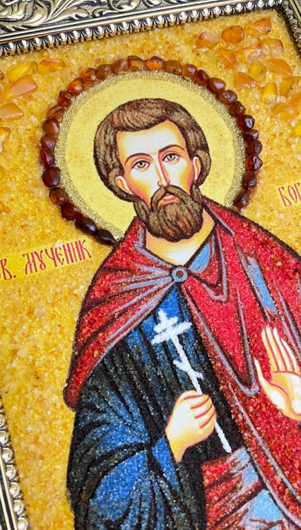 Ікона Богдан з бурштину