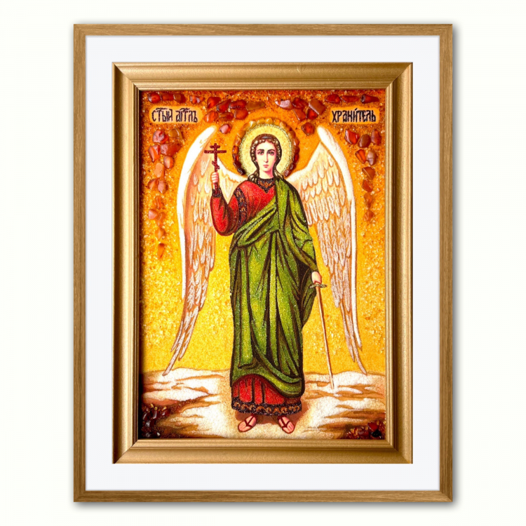 Ікона помічник - Янгол Охоронець з бурштину