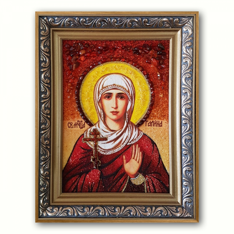 Ікона Свята Галина з бурштину