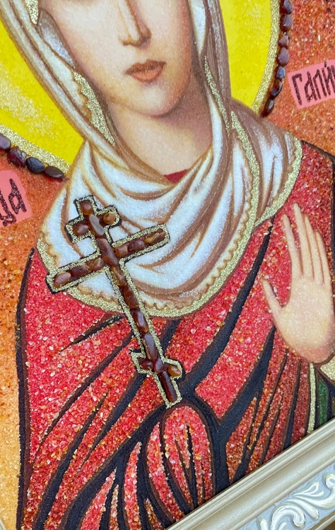 Ікона Свята Галина з бурштину