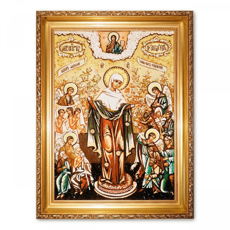 Ікона Усіх скорботних Радість з бурштину