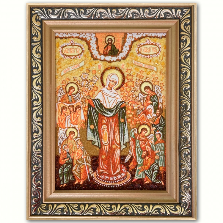 Ікона Усіх скорботних Радість з бурштину